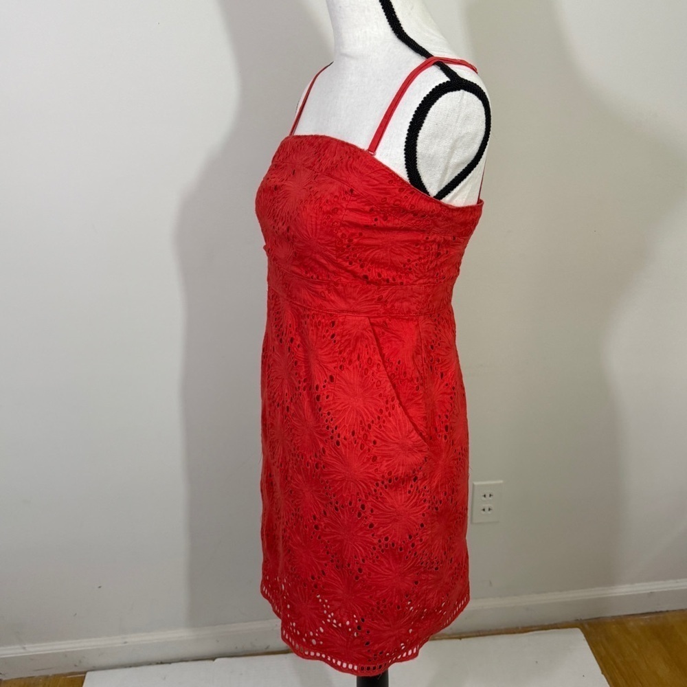 New York & Company Red Ruched Mini Sundress - Picture 8 of 10